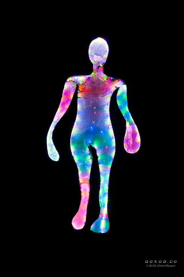 LED figure at art outside by aoxoa hooper